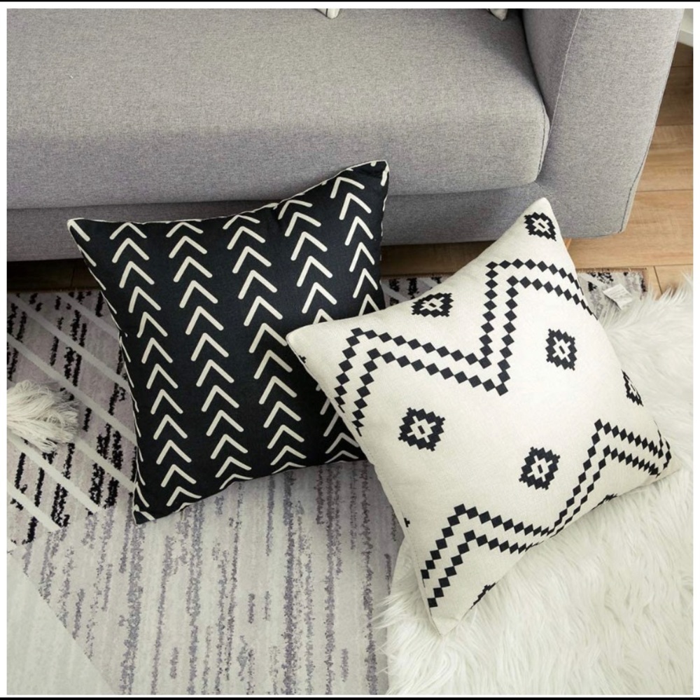 Set of 4 Modern Boho Geometric Throw Pillow Covers - Picture 2 of 5